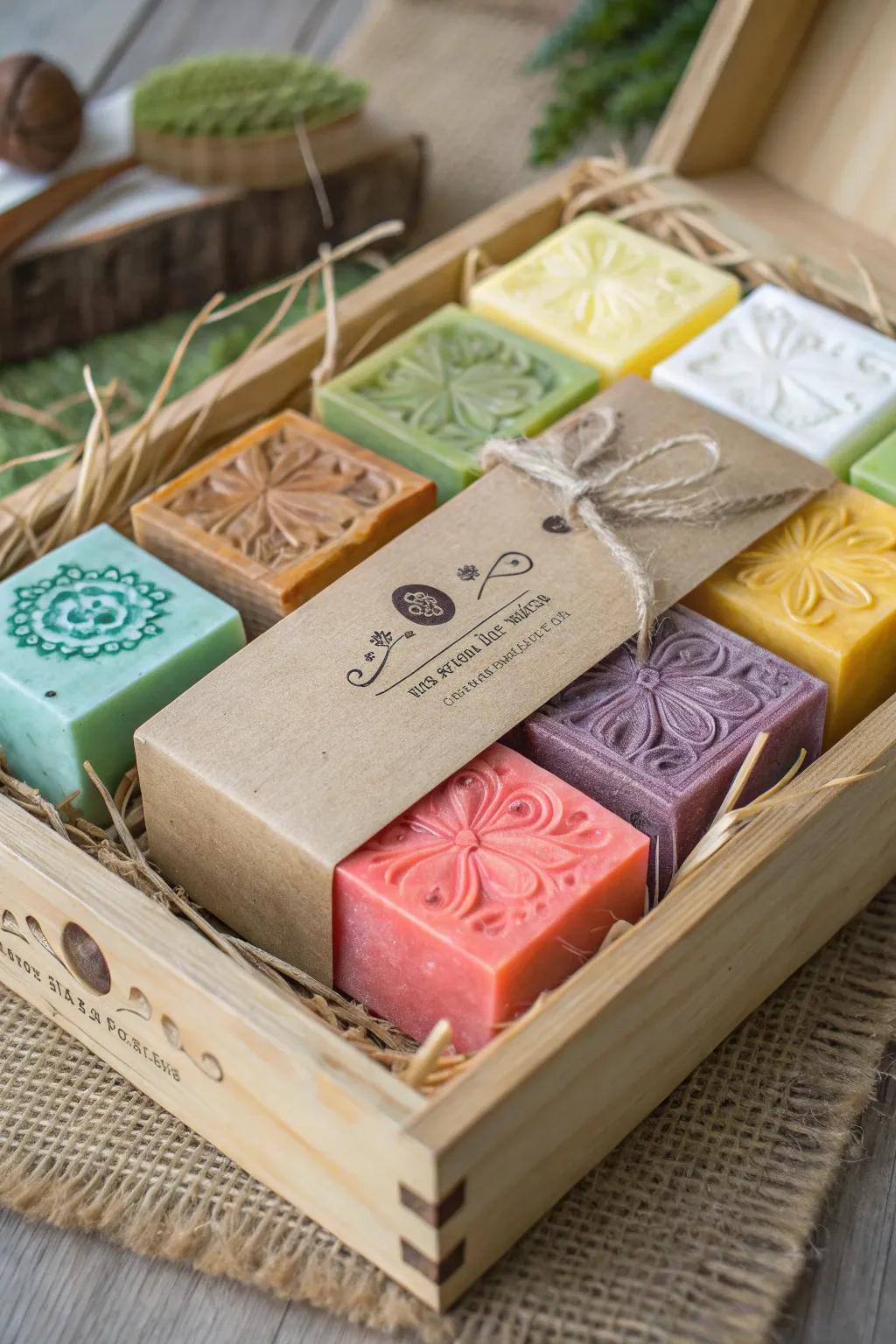 Artisanal cleansing bars impart a luxurious and personal nuance.