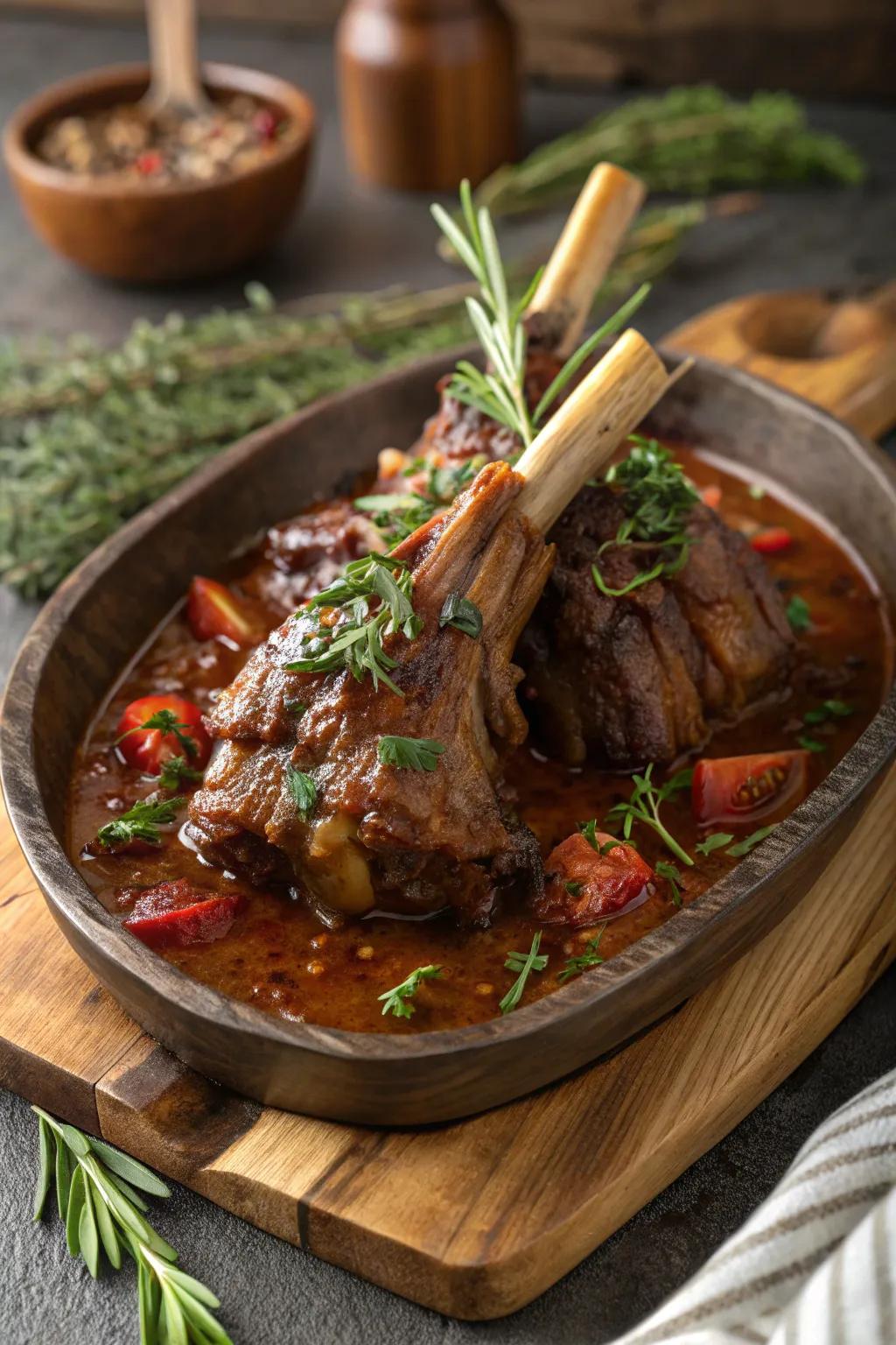Slow-braised lamb, a tasty and tender December dinner.