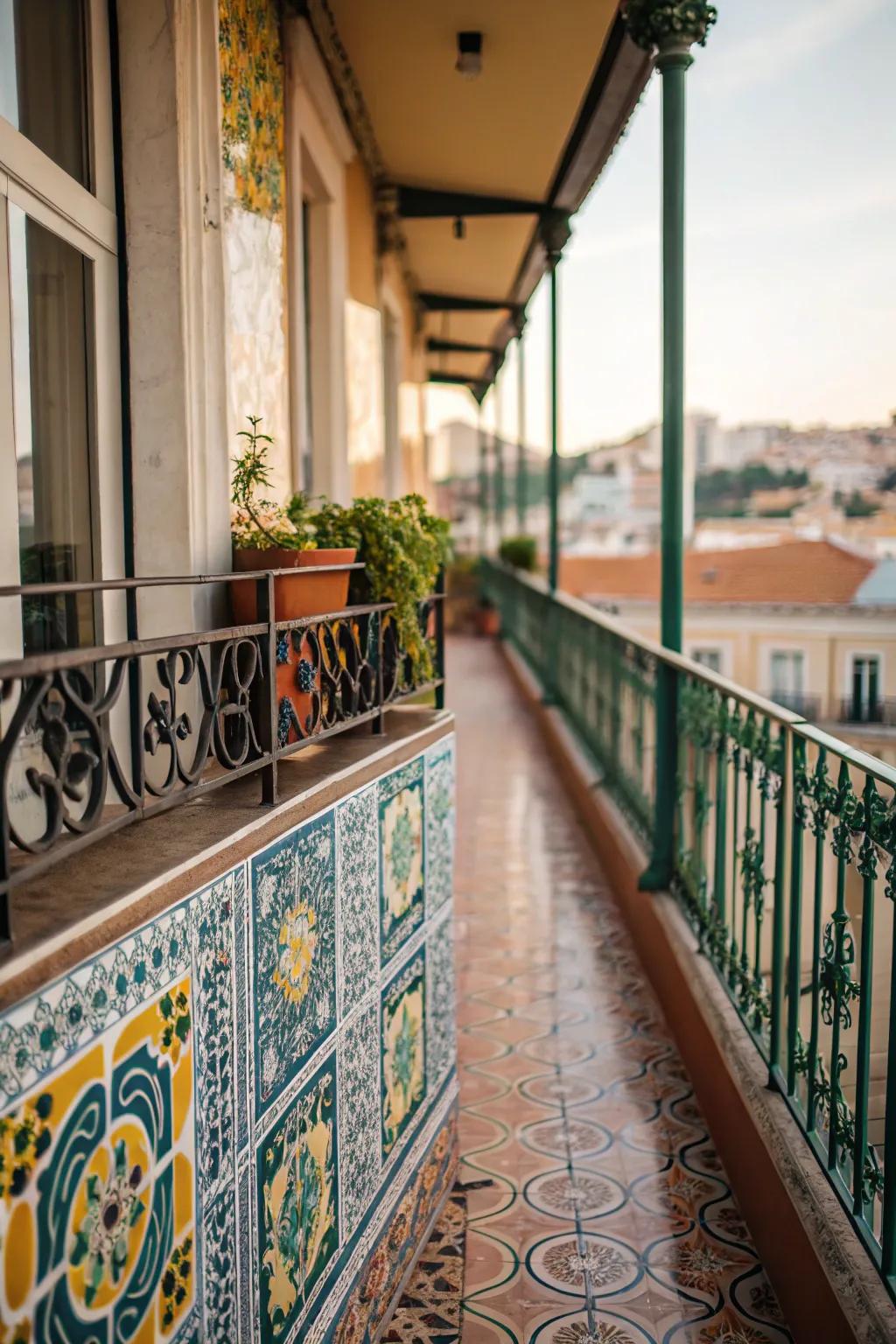 Introduce character with patterned tiles.