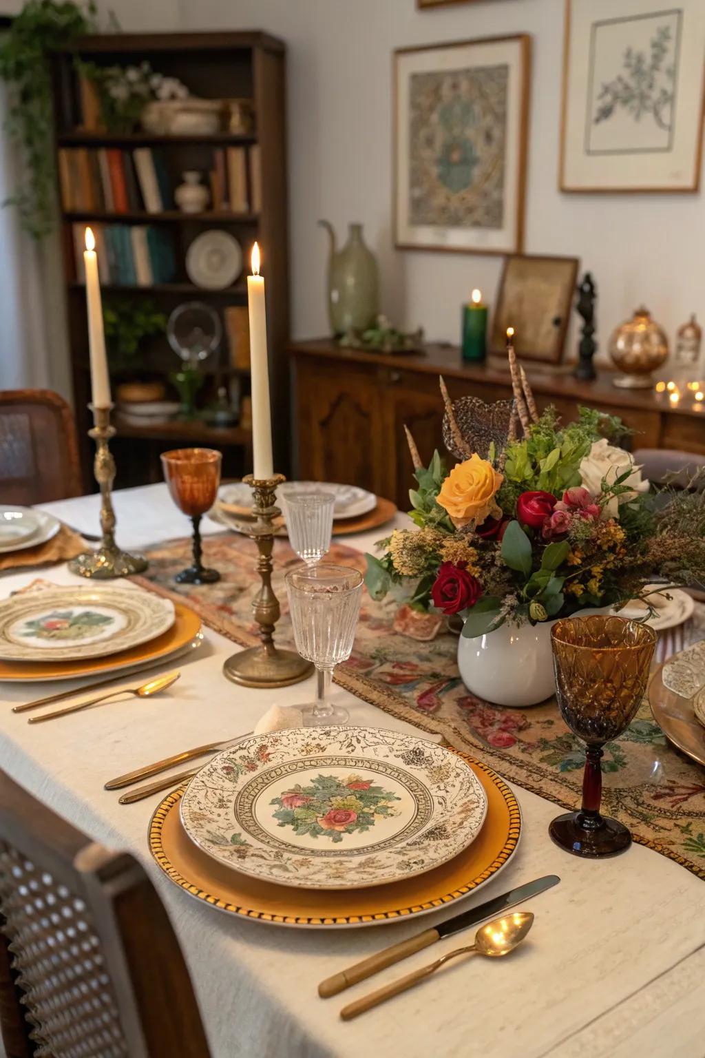 Vintage table protectors evoke a nostalgic table atmosphere.