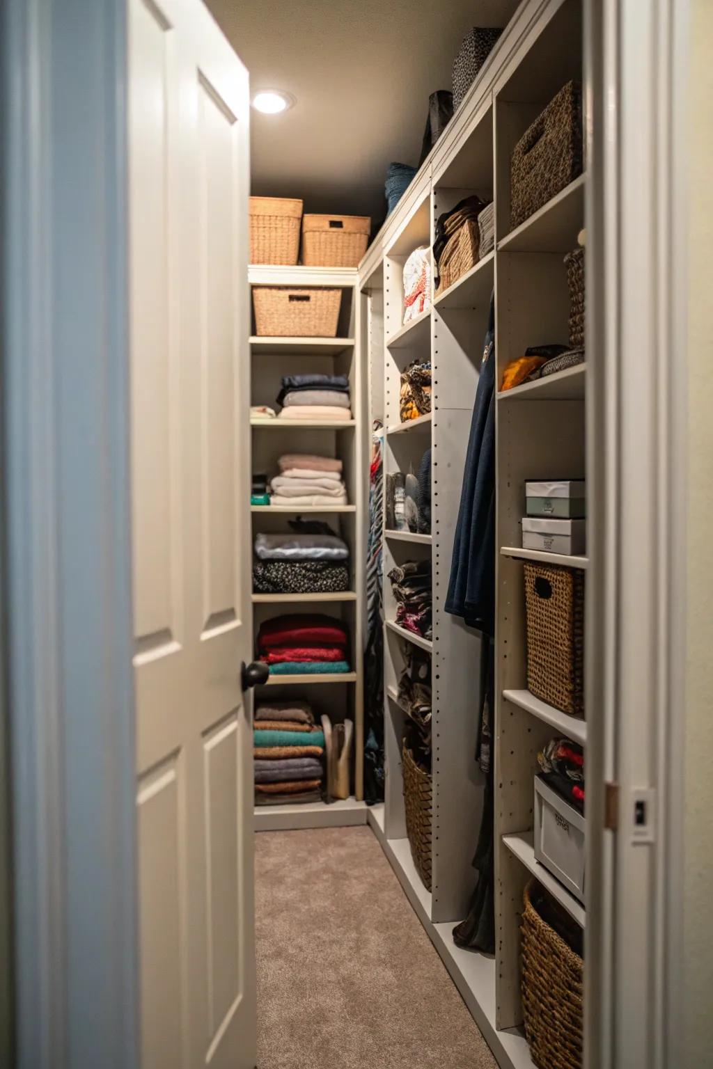 Turn corners into useful storage areas.