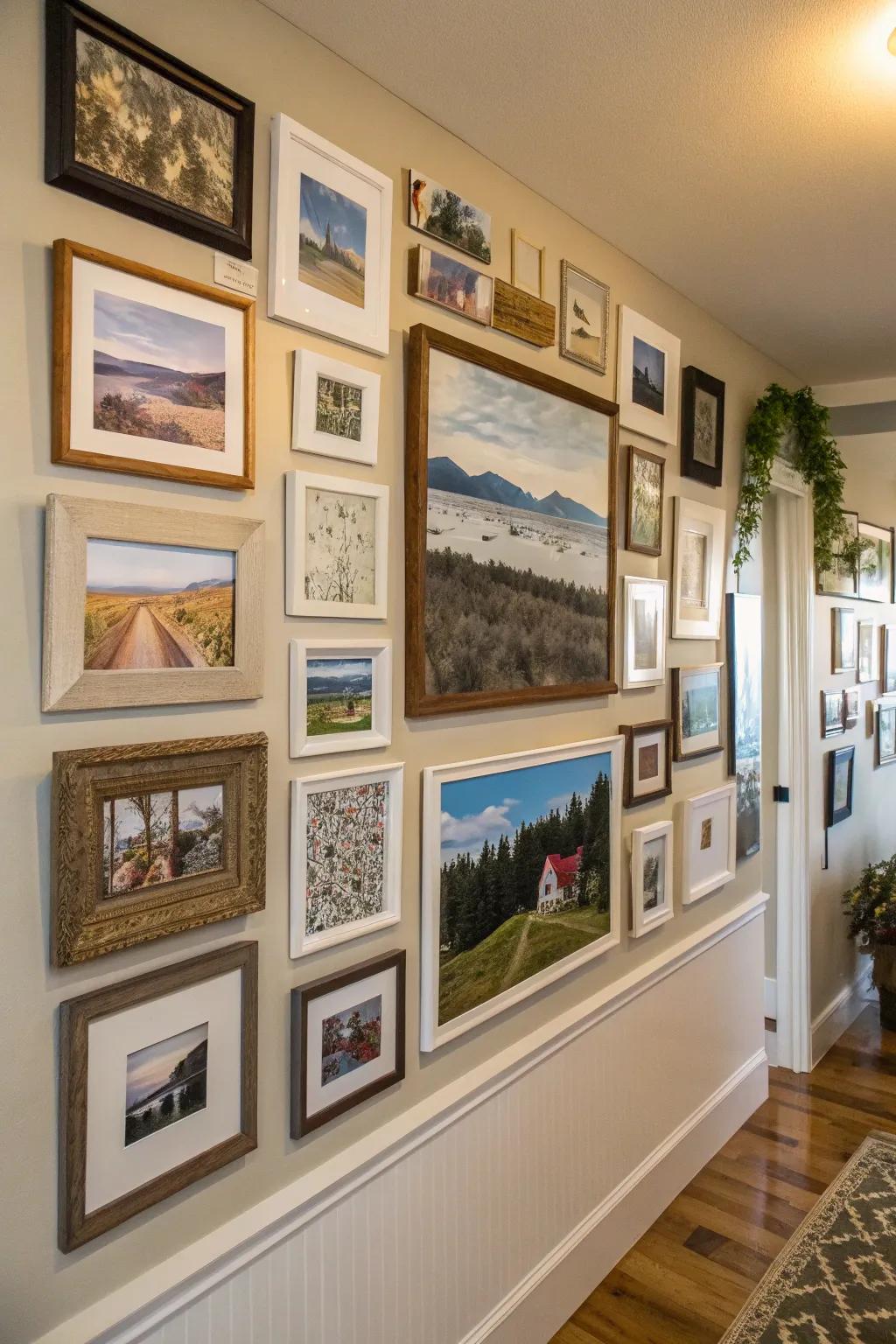 A customized gallery wall tells a story.