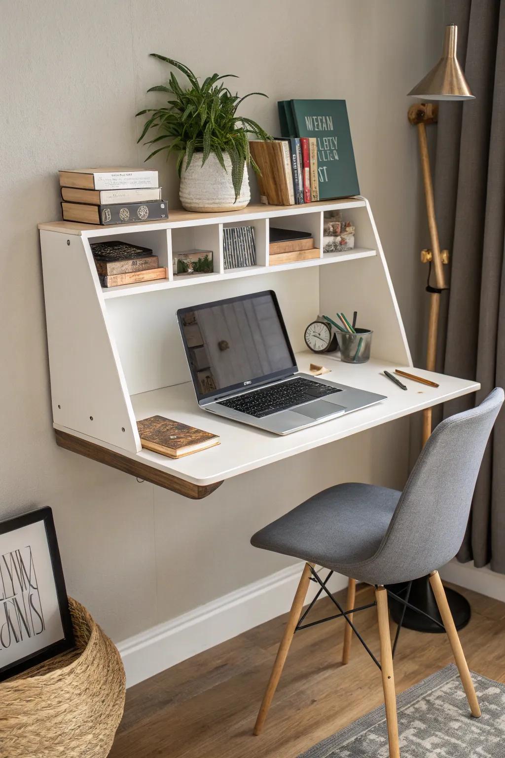 Floating desks: Elegant options for small spaces.