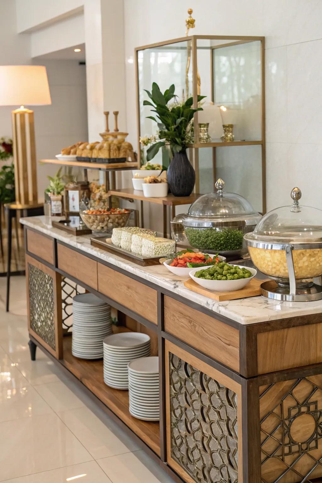 Layered textures enhance the depth and intrigue of this buffet.