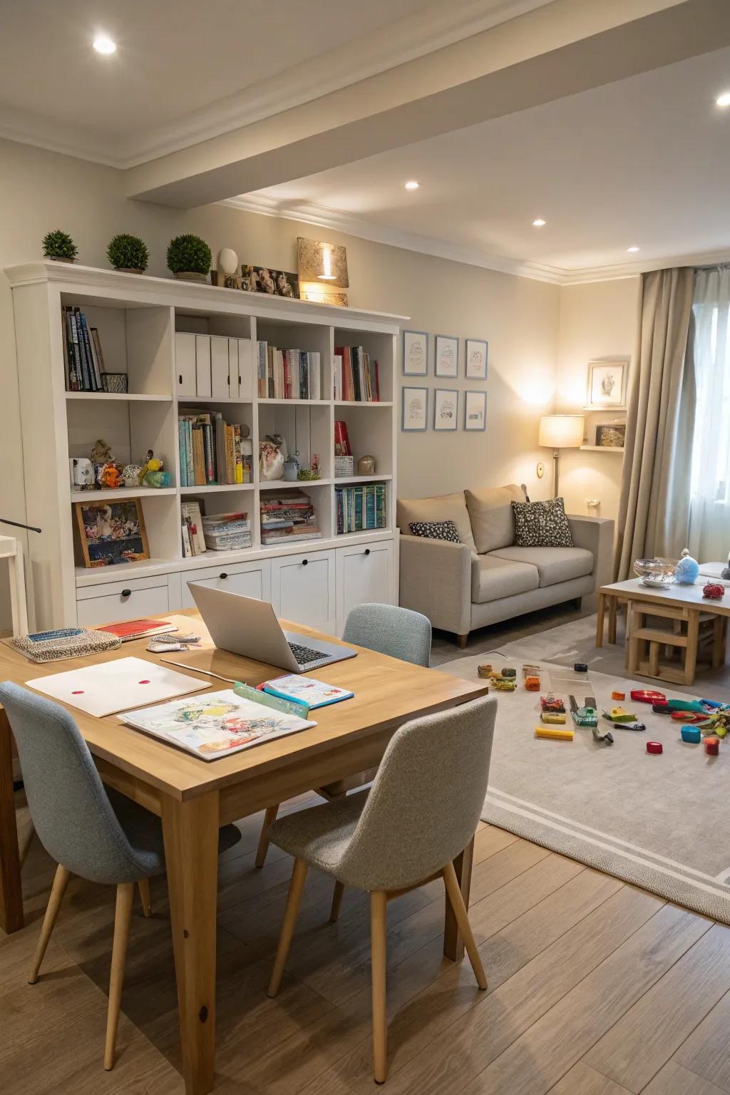 A mixed-use room adjusts to various needs, improving functionality.