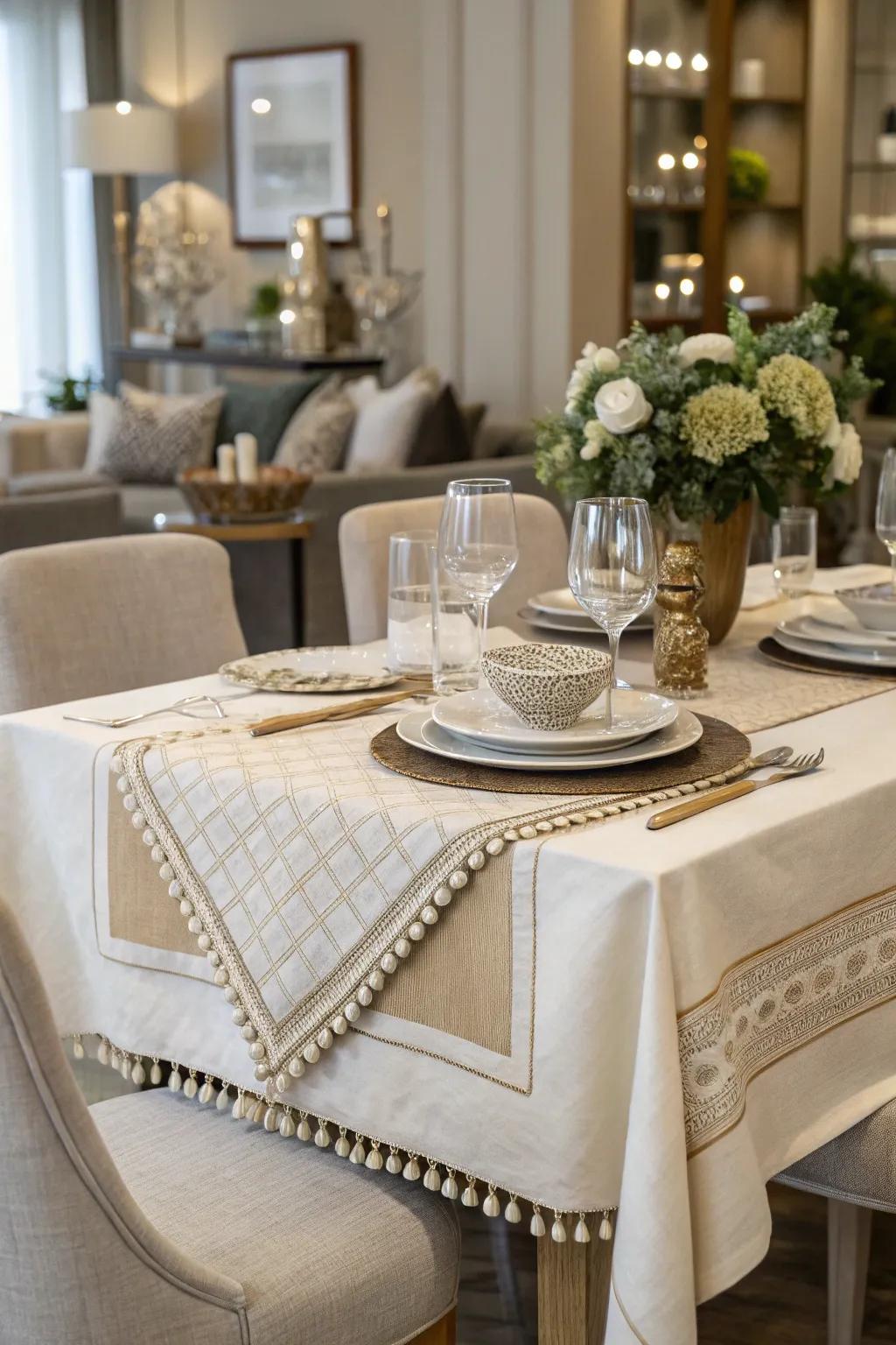 Layered textures: Linens bring depth and sophistication.