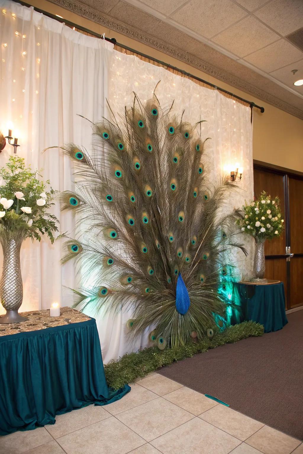 Iridescent plumes add a hint of royalty and contrast.