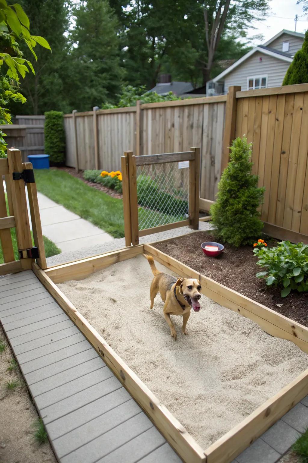A digging area furnishes a specialized digging location for your dog.
