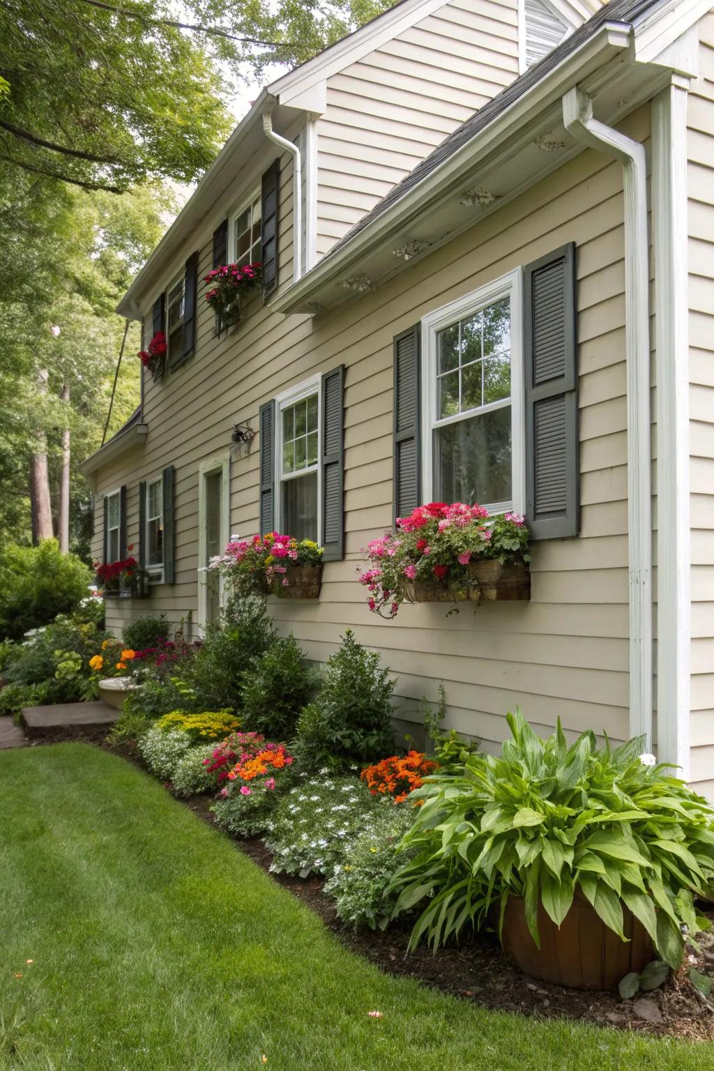 Window boxes add a splash of color and charm to any residence.