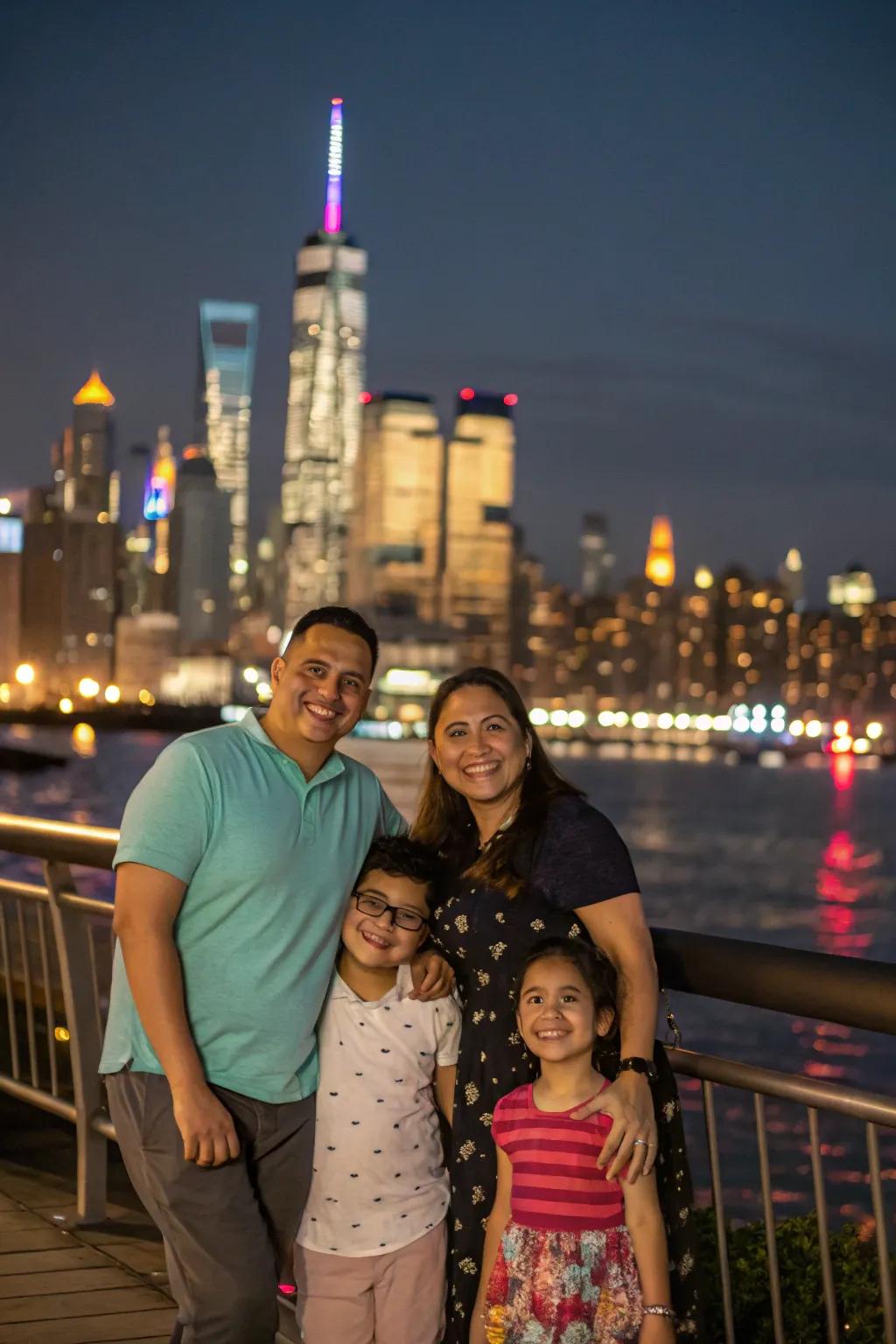 Embrace urban dynamism with a city skyline background.