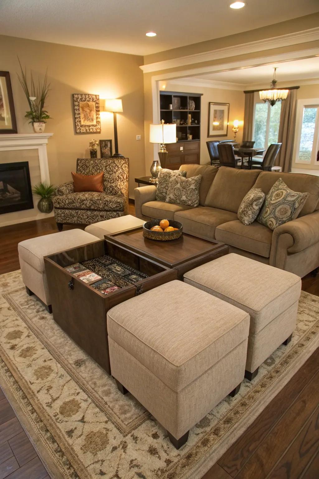 Furniture that serves various purposes.