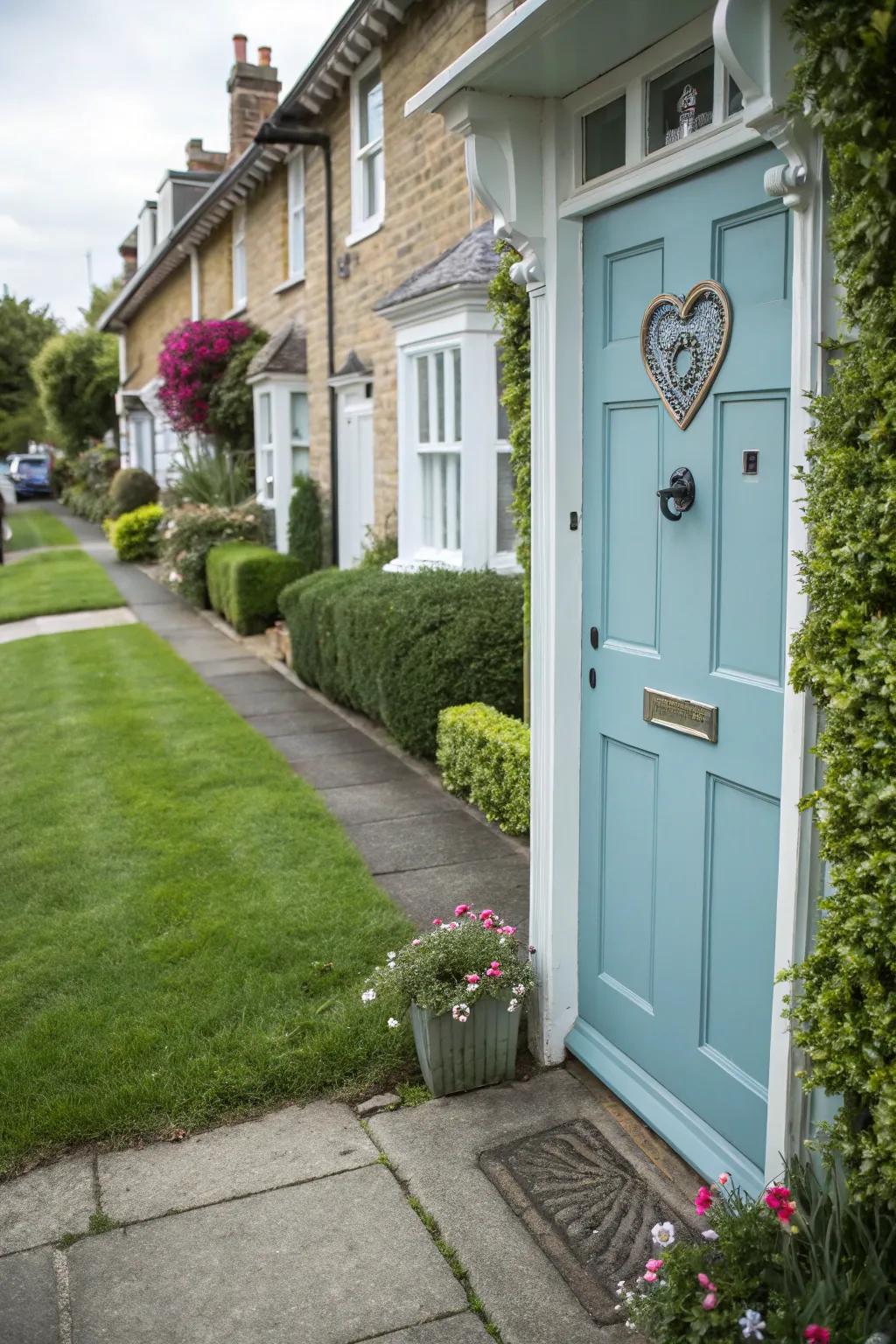 Heart-formed entryway hammer for a refined celebratory element.