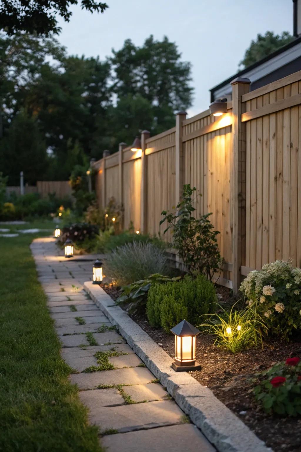 Spotlights can highlight the best aspects of your garden.