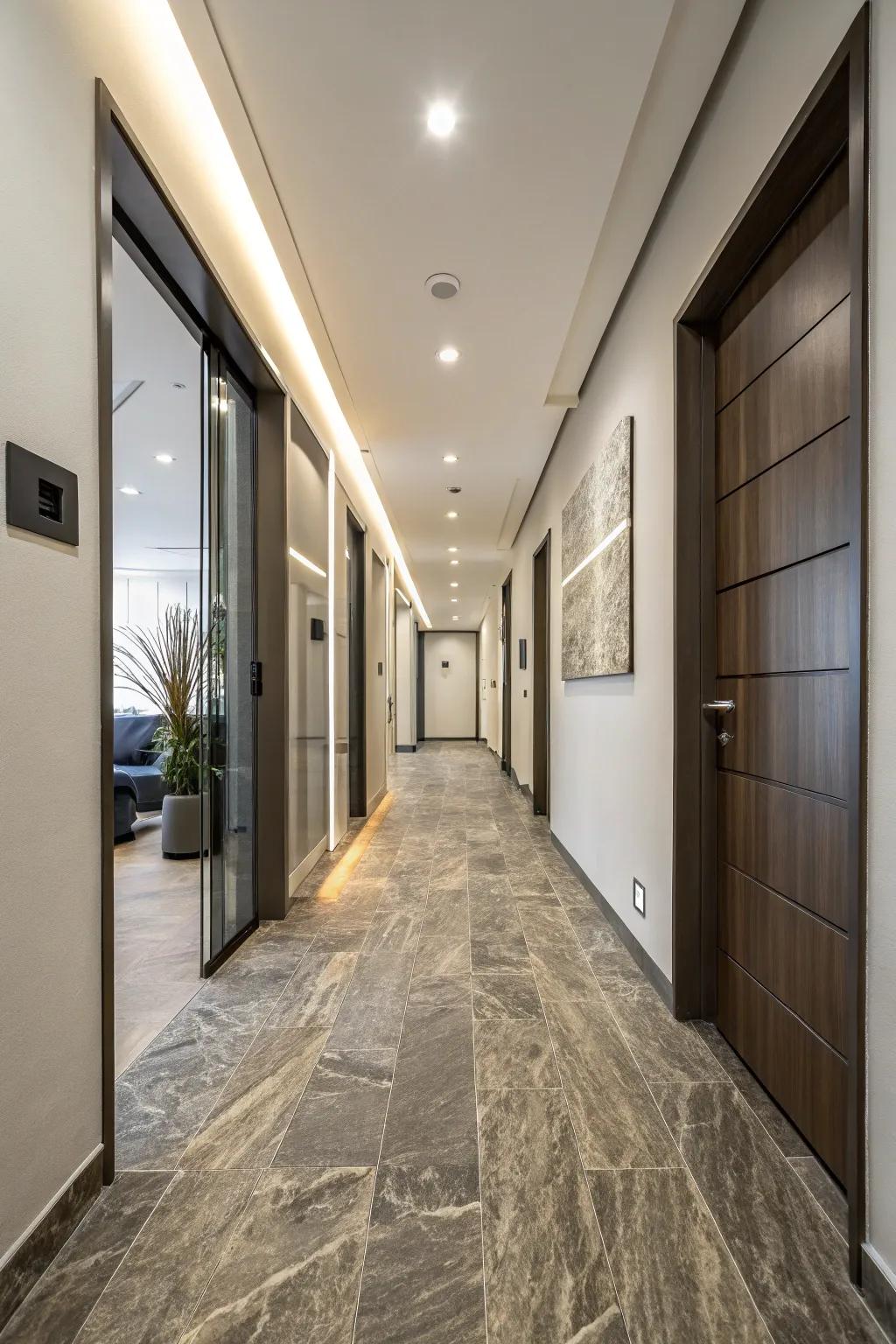 Practical and stunning rock-look plastic floors.