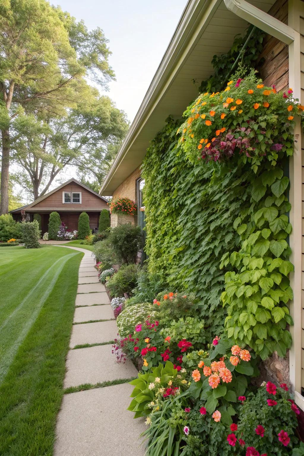 A living wall creates a dynamic focal point