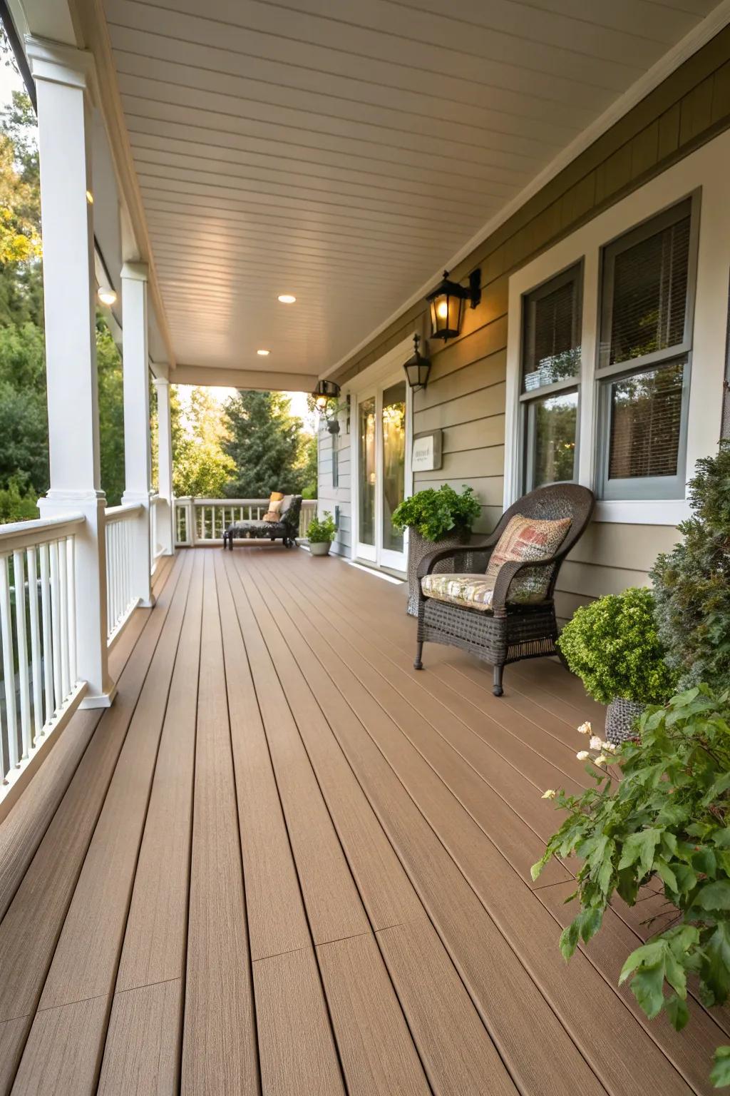 Plastic wood composites offer a sustainable and low-maintenance flooring option.