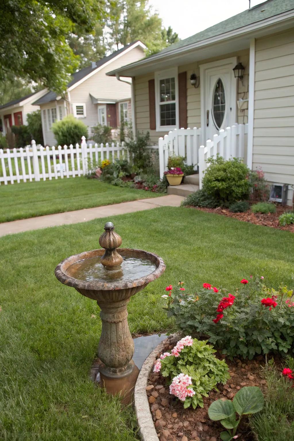 Water features introduce a serene and inviting element to your yard.