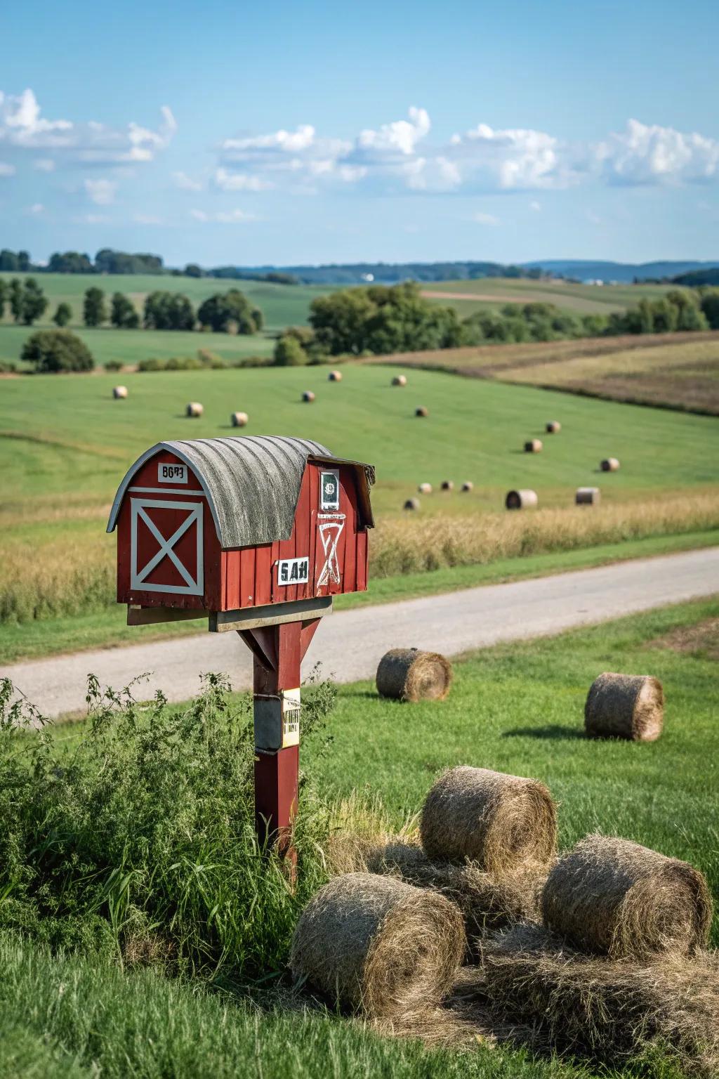 A miniature granary mailbox conveying a hint of countryside charm to the suburbs.
