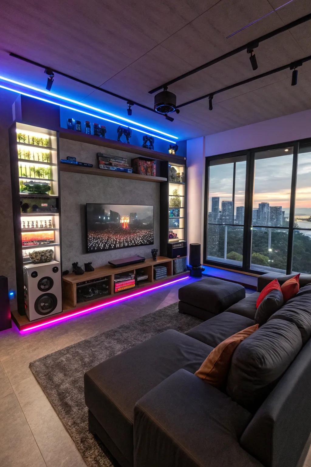 Experience the game through sound-responsive lighting.