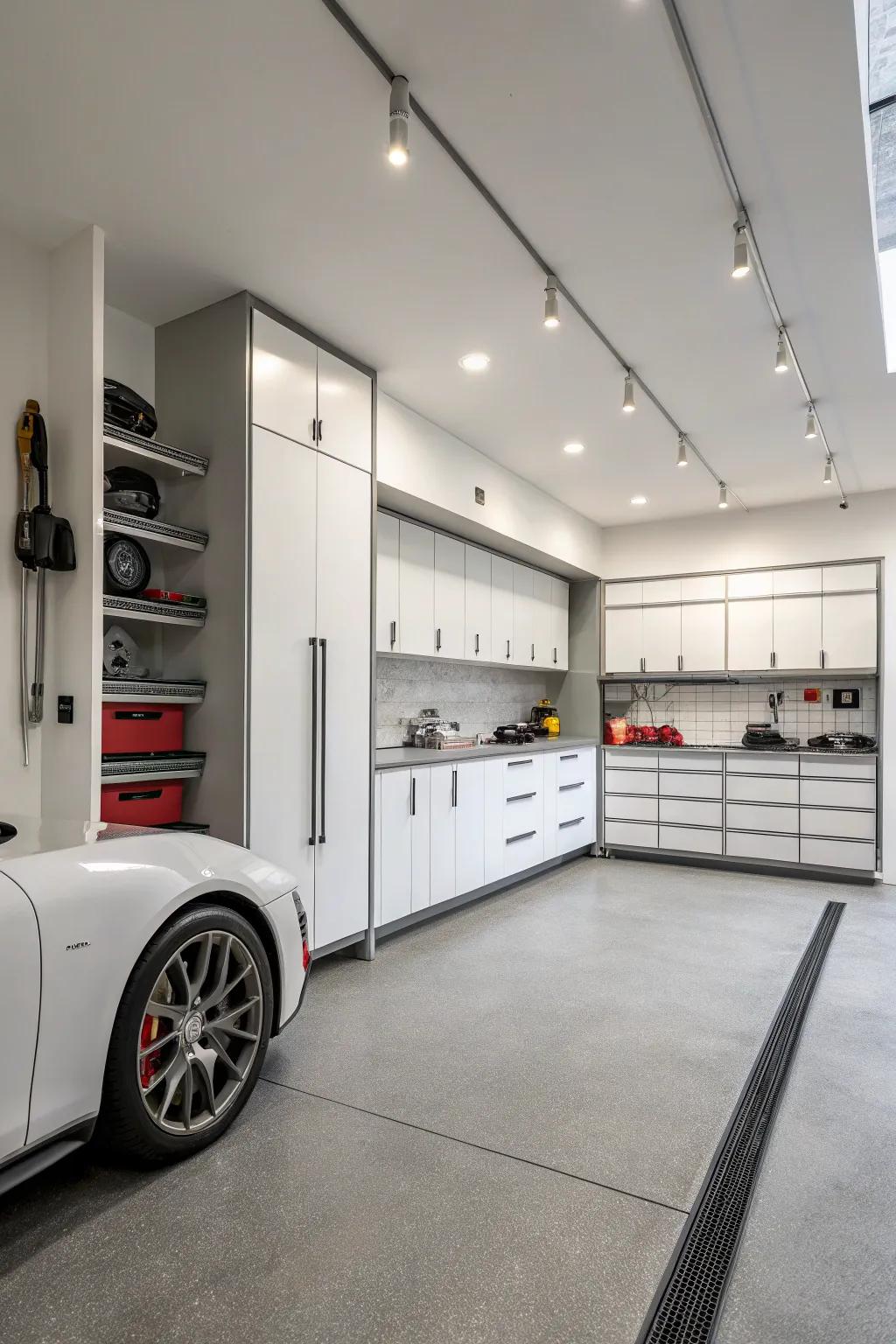 Minimalist white creates an open, airy atmosphere.