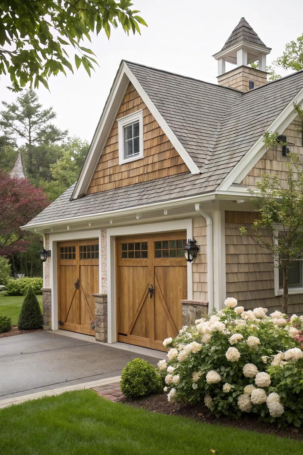 A traditional gable roof extension for a classic appearance.
