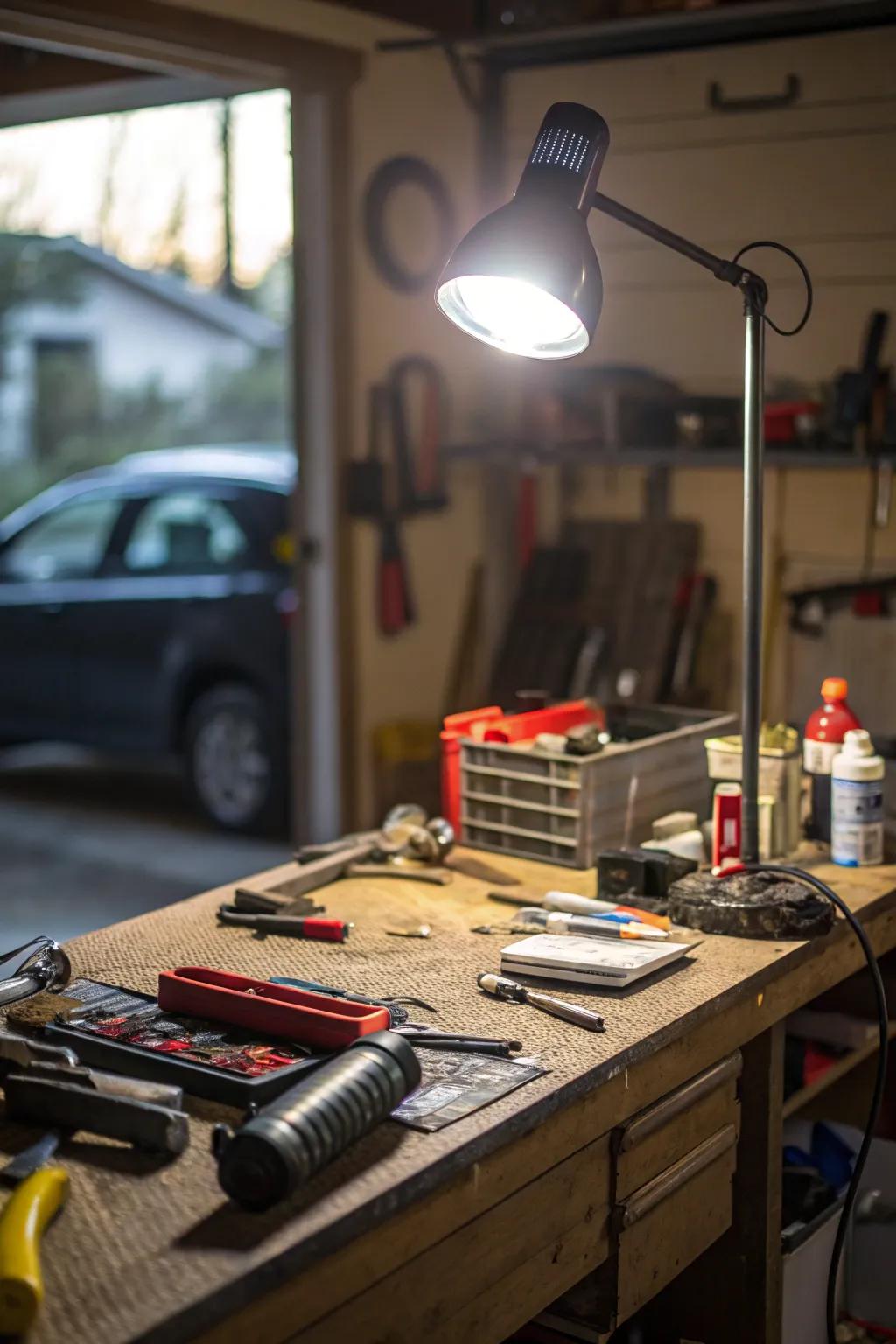 Illuminate specific areas with task lighting for precise work.