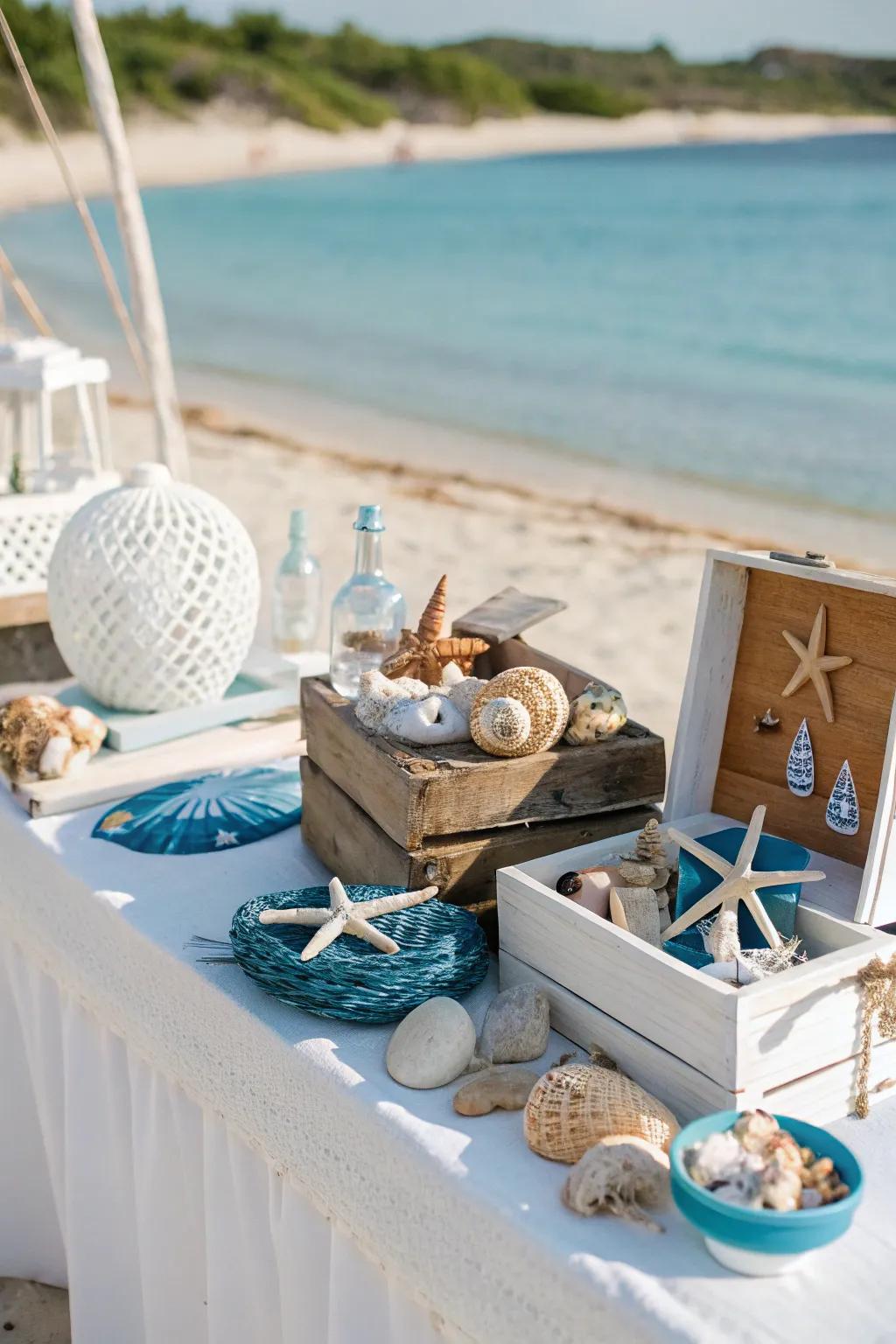 Capture the essence of the sea with a coastal-inspired gift table.