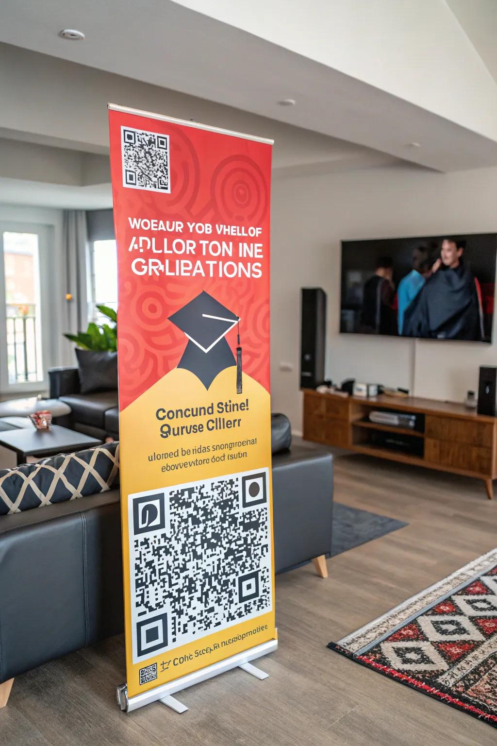 An innovative display with QR links for an engaging experience.