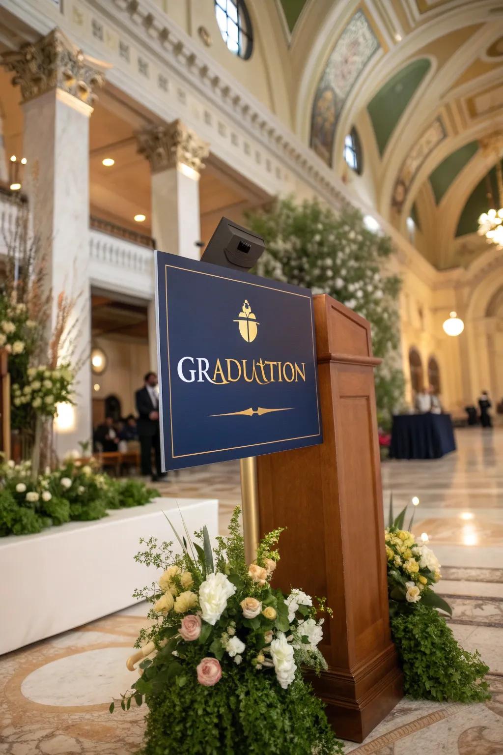 Sophisticated gold and blue displays for timeless elegance.