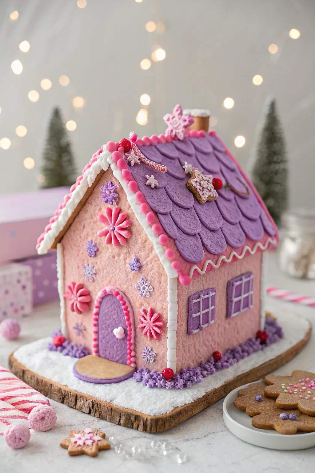 Sugar plum sprite gingerbread house exhibiting an imaginative flair.