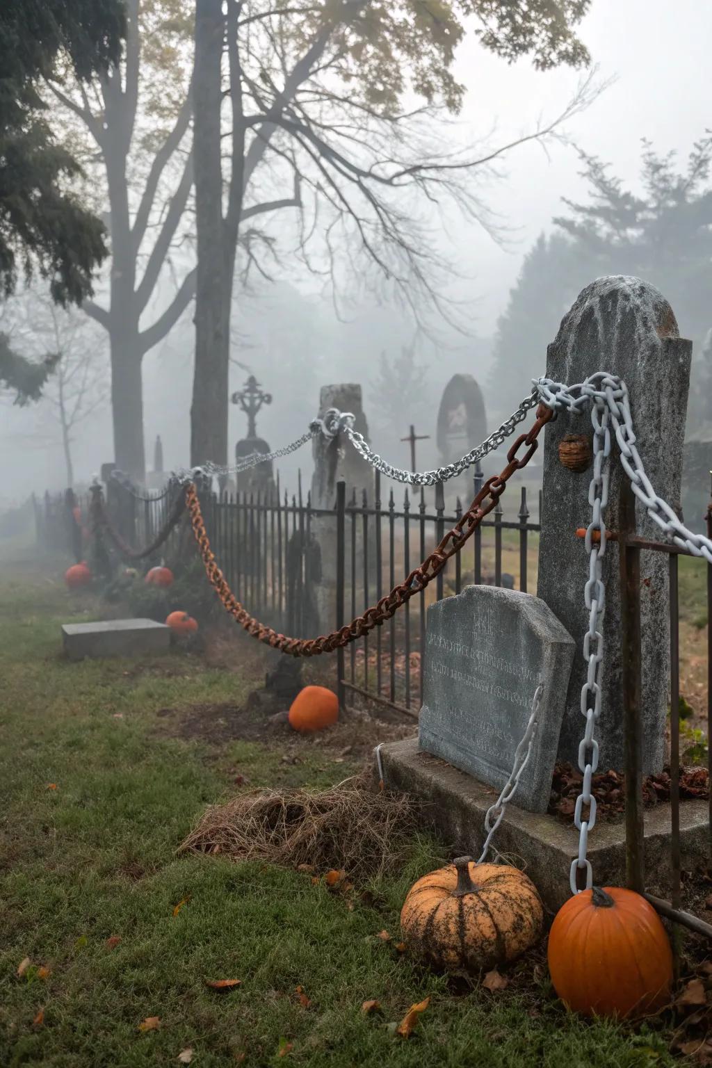 Shackles introduce a gothic element to your graveyard panorama.