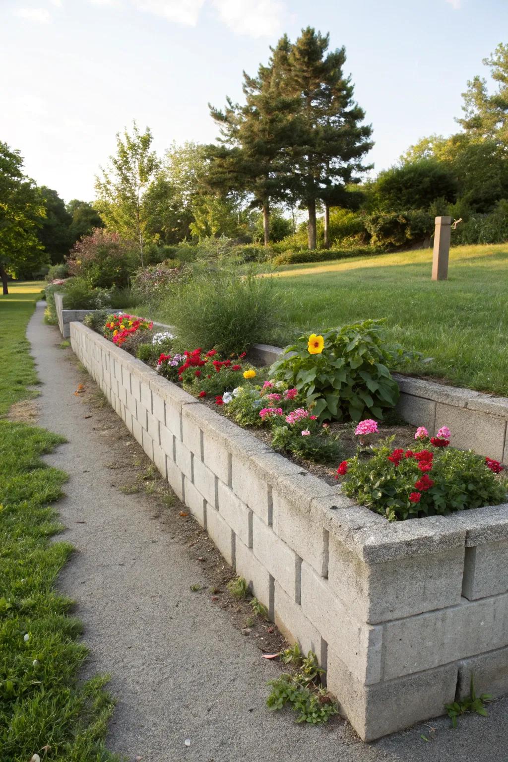 Challenging landscapes gain structure and beauty from retaining walls.