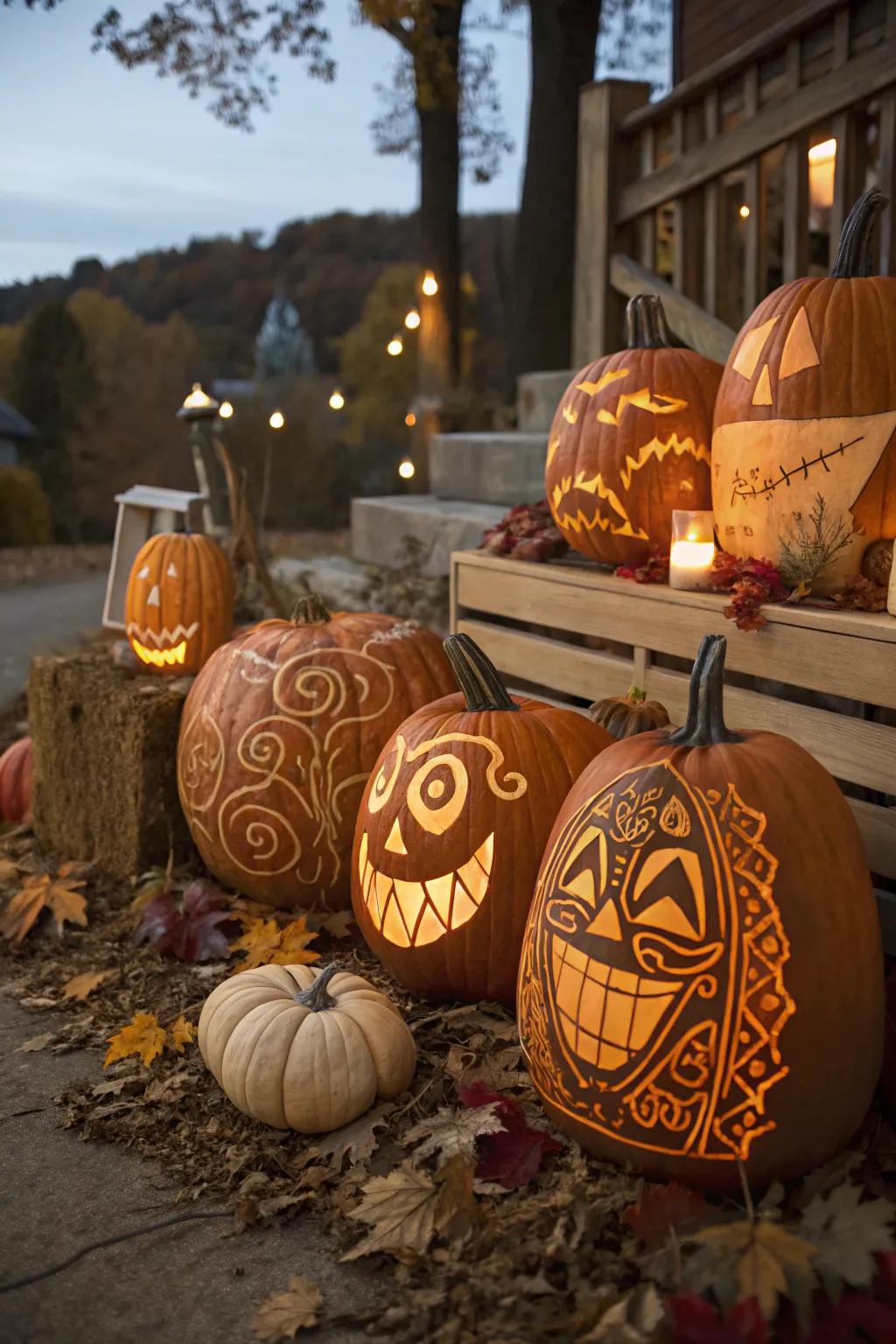 Artistic cut squashes from an enjoyable event.