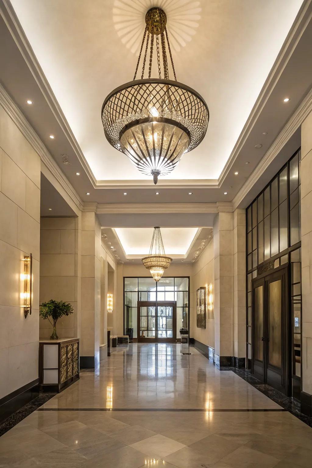 Figurative lighting fixtures establish a striking visual statement.