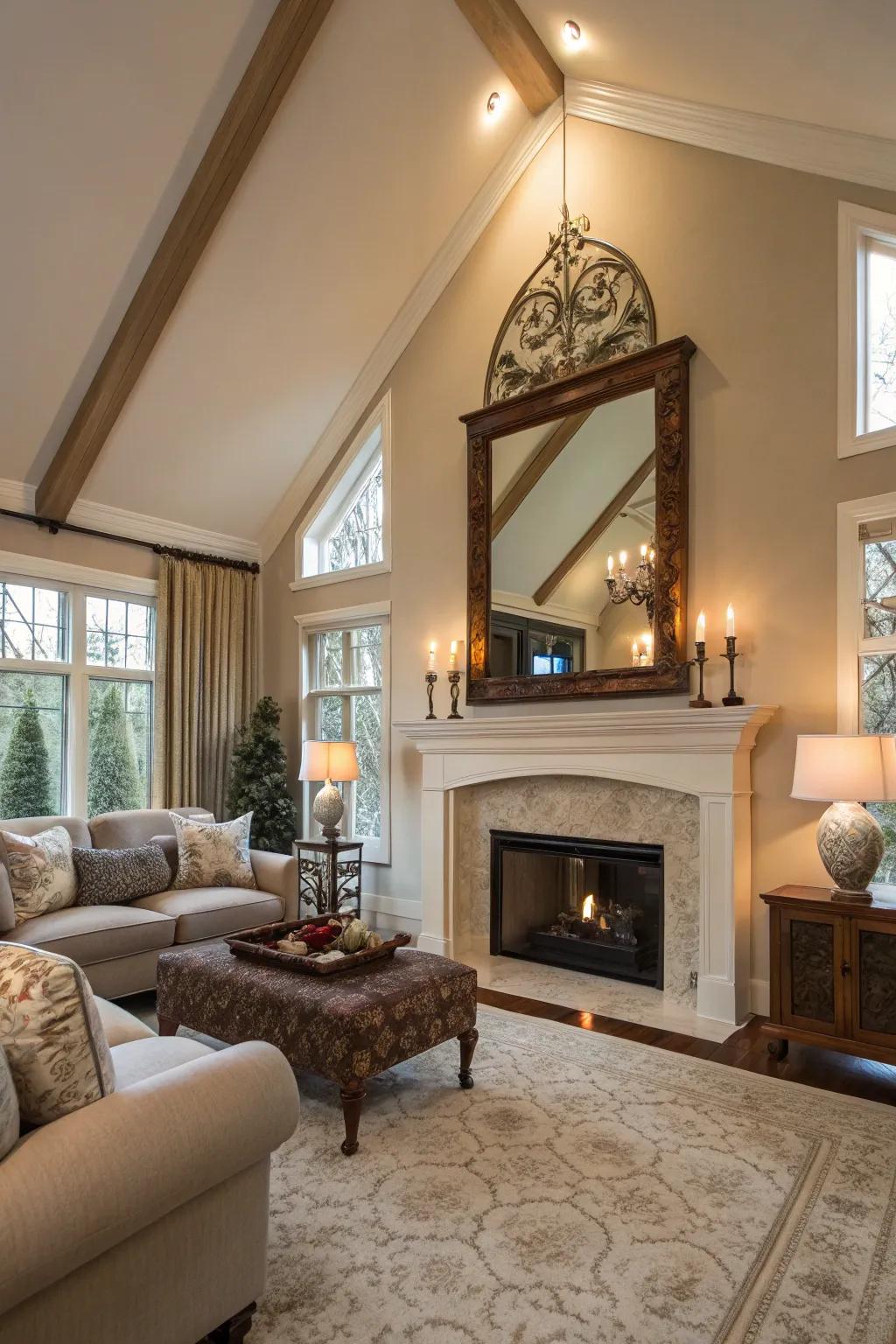 Mirrors give the impression of increased space and introduce a touch of sophistication.