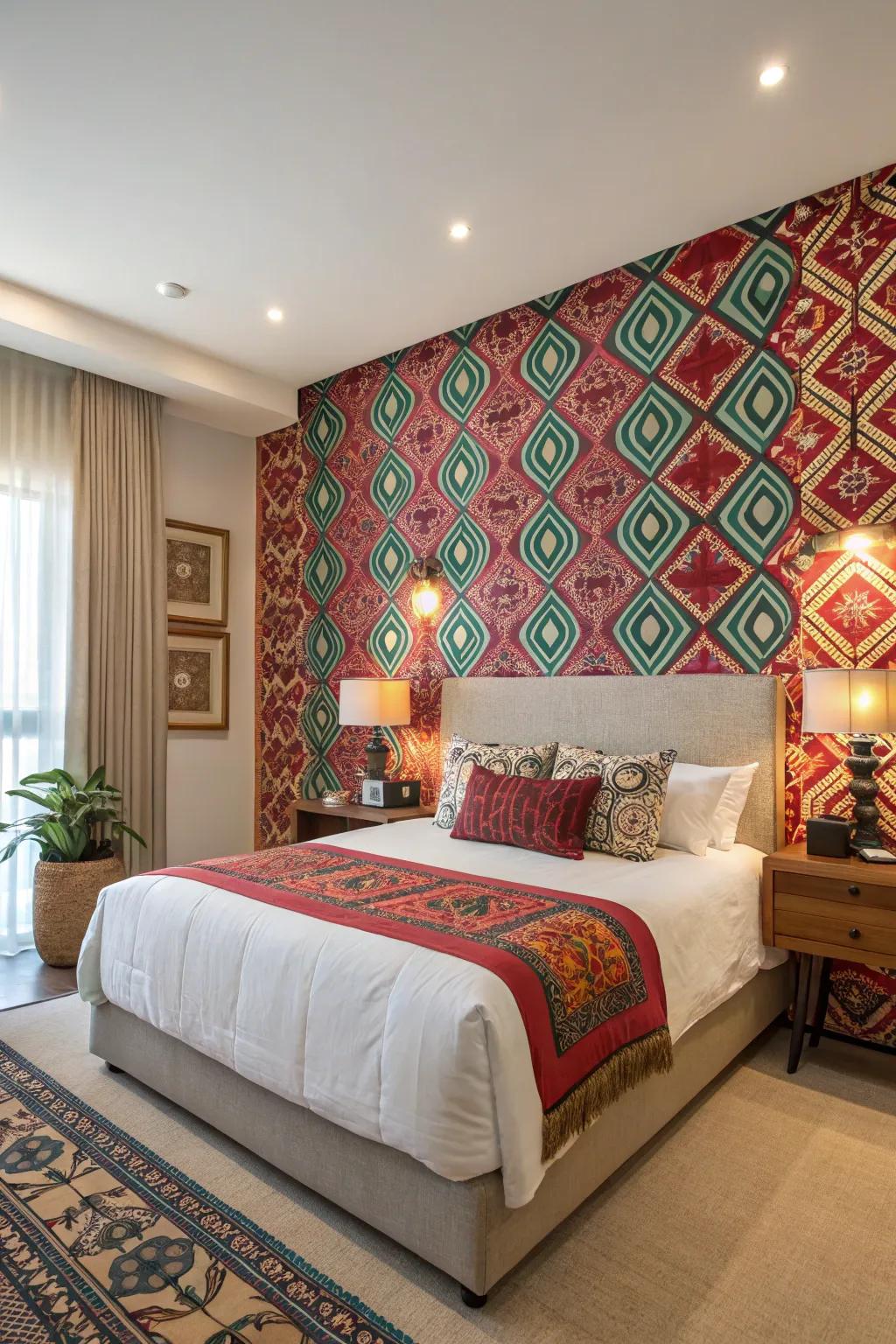 A feature wall brings a distinctive element to your bedroom.