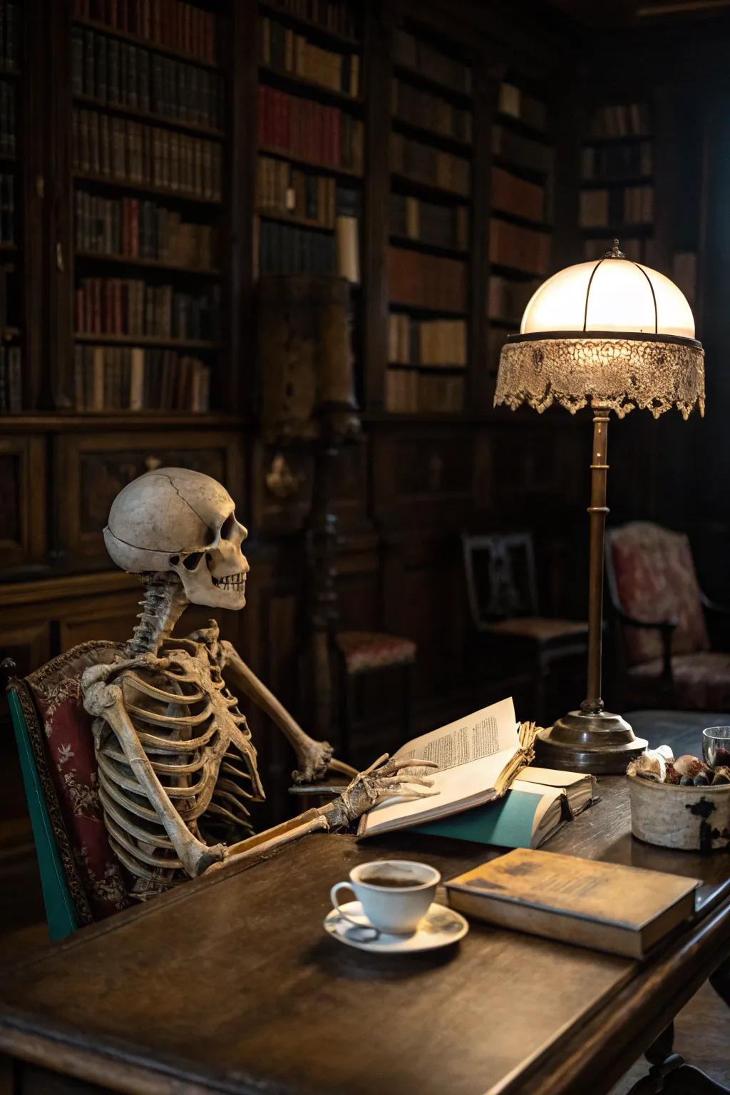 A skeleton gathering infused with humor