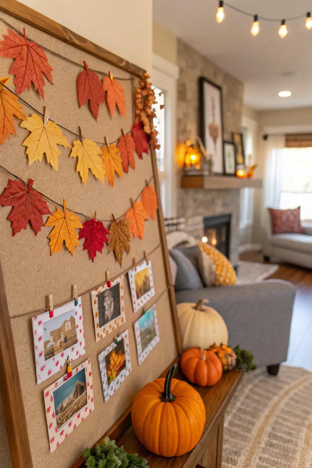 Commemorate the seasons with a festive pinboard display.