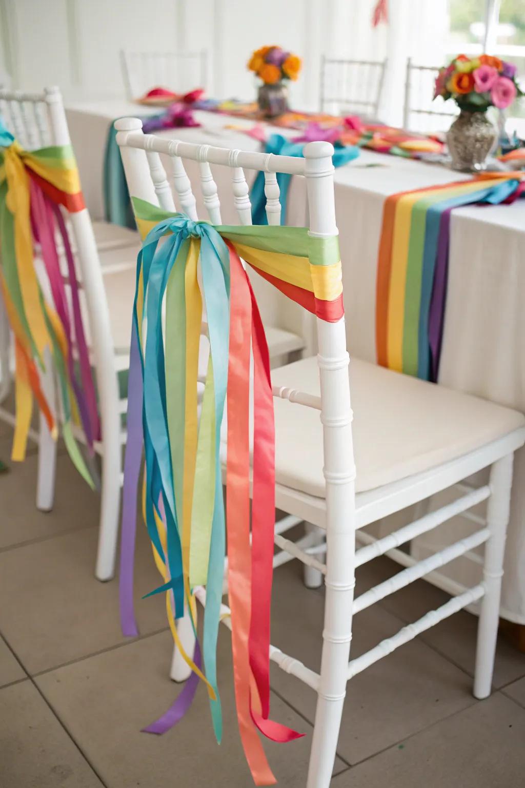 Grant furniture a festive uplift using ribbons.