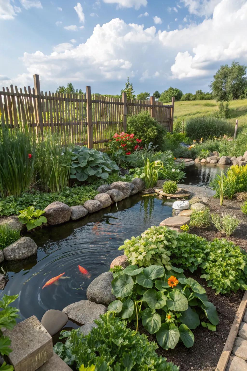A pond welcomes wildlife and brings tranquility to your garden setting.