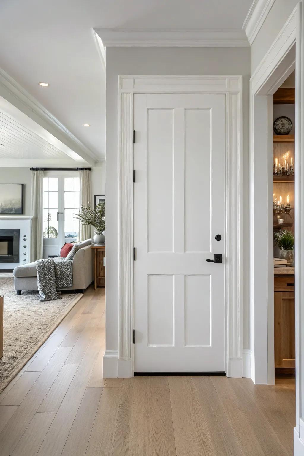 White doors offering a neat, fresh visual.