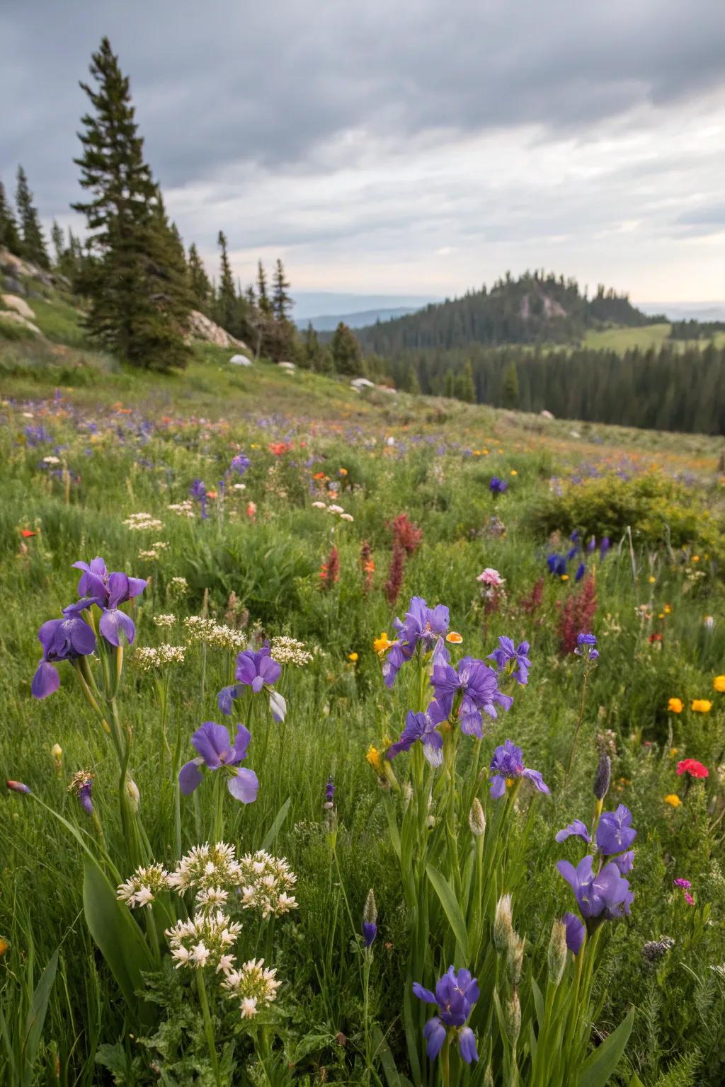 A wildflower grassland featuring glimmer flowers for a natural, pollinator-friendly garden.