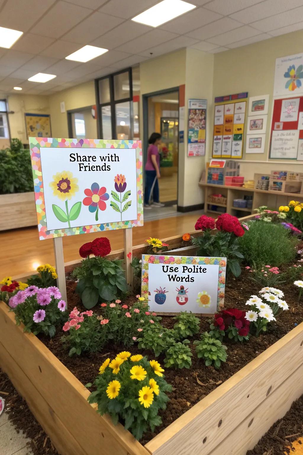 Nurture a courtesy garden using this manners-themed board.
