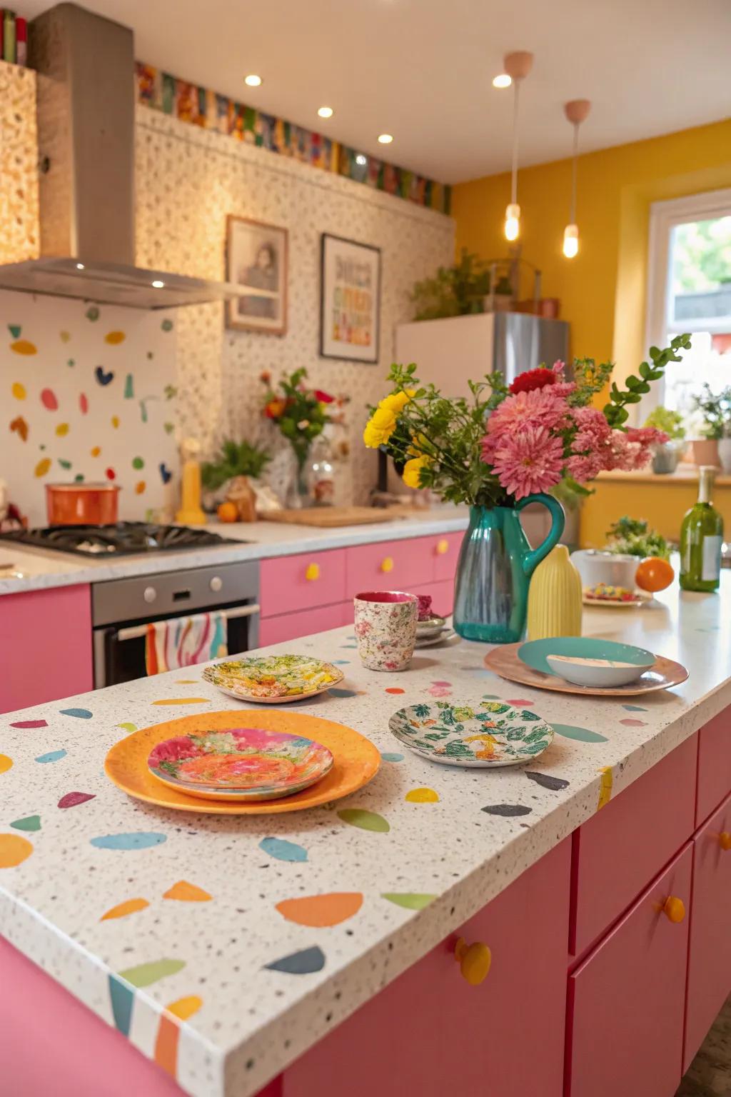 Resin countertops infuse your kitchen with inventive color and design.