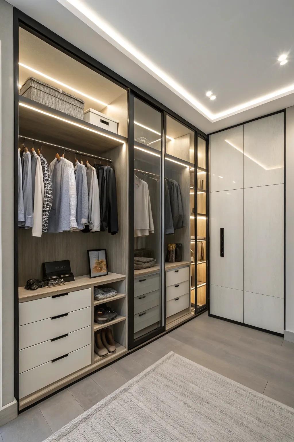 For your closet, sliding doors offer a streamlined, space-saving option.