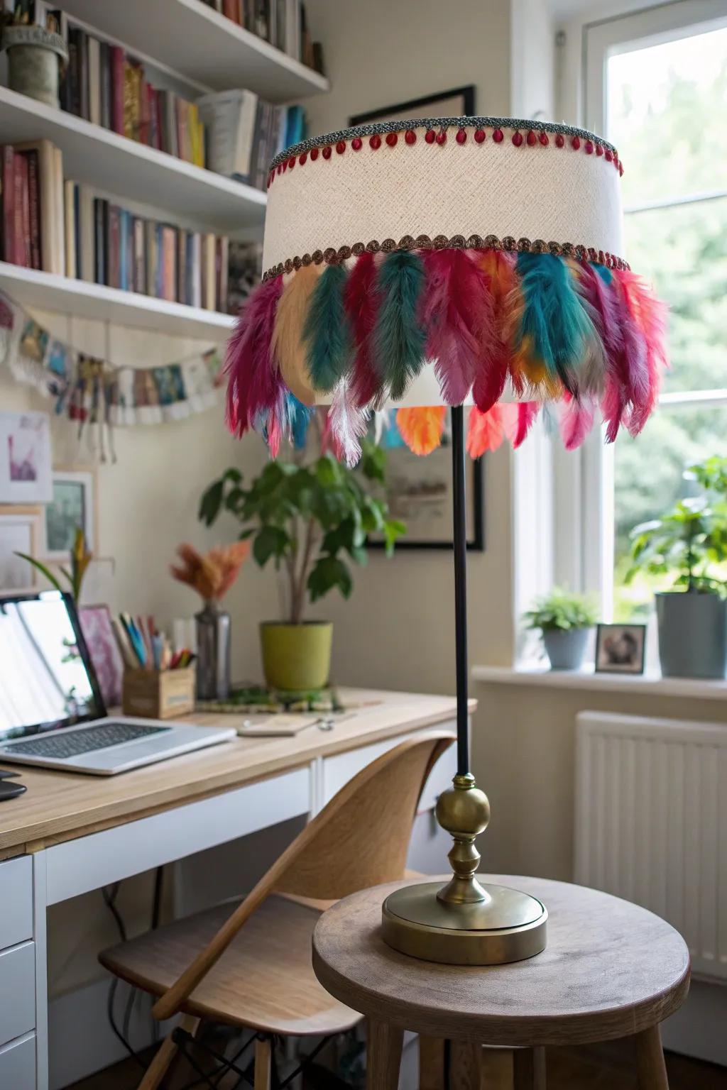 Introduce whimsy using quill decoration on your lampshade.