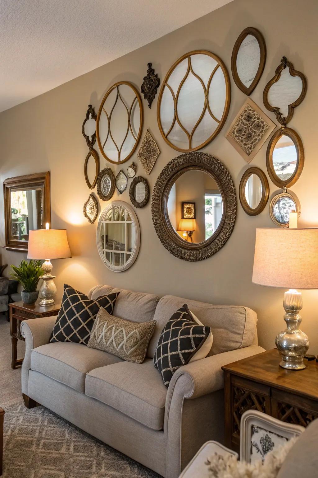A reflector gallery tableau introduces artistic flair and dimensionality.
