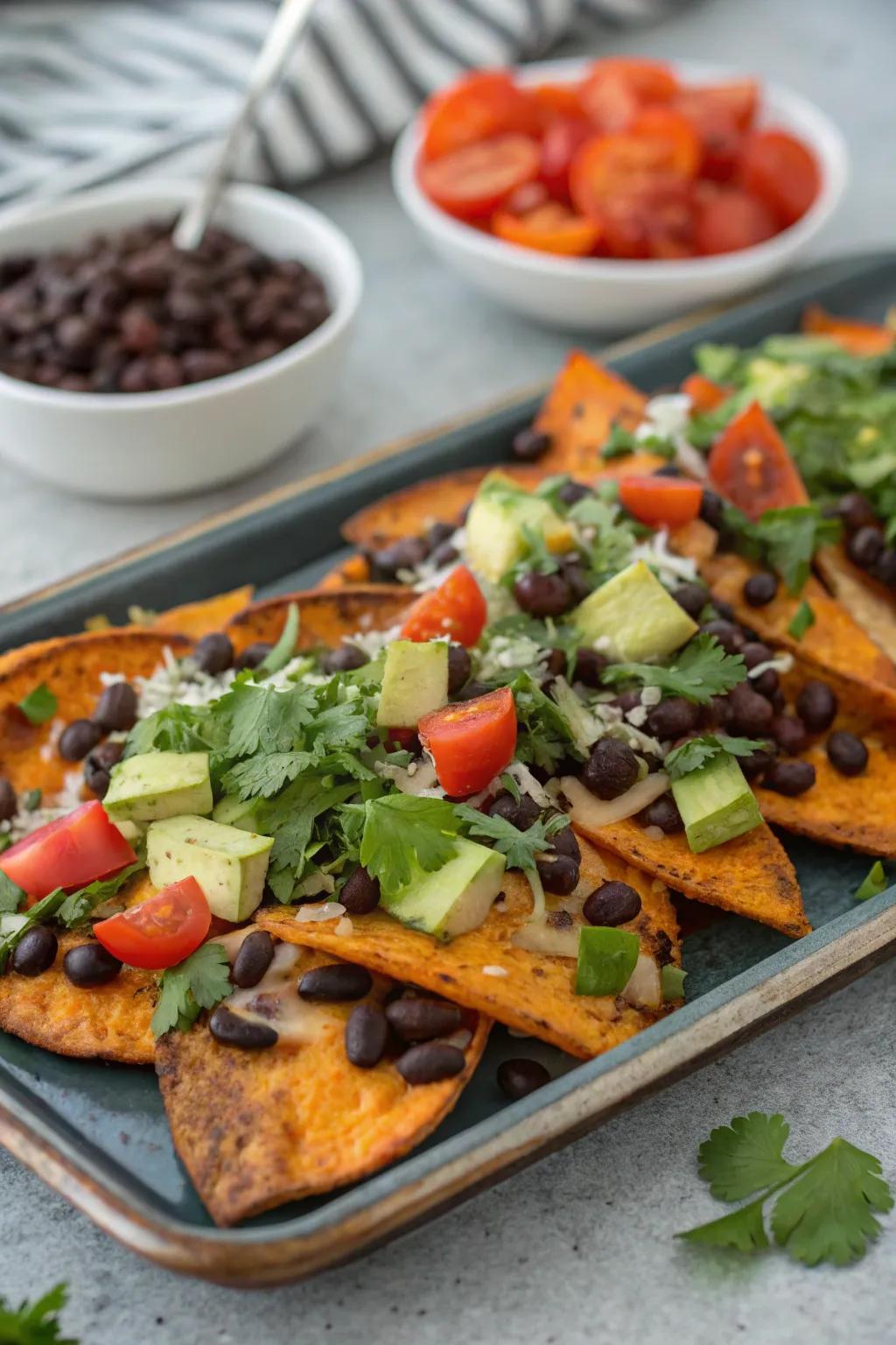 Sweet potato nachos, a creative version of a well-loved favorite.