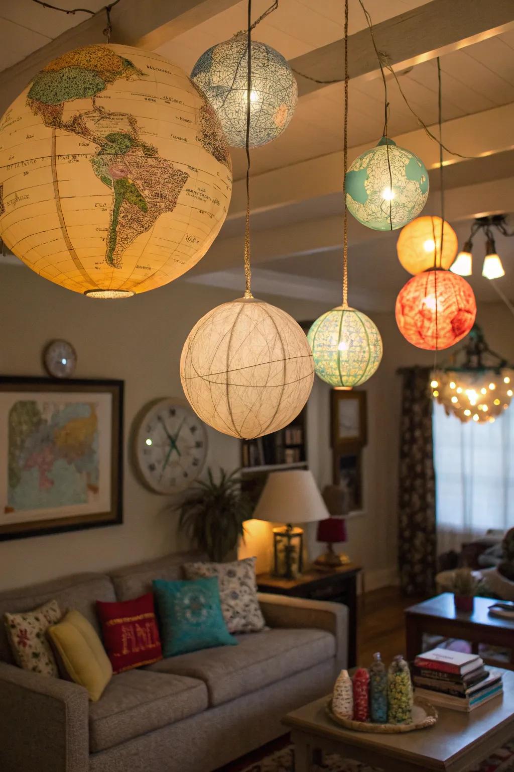 Round lights add playfulness with their spherical shapes.