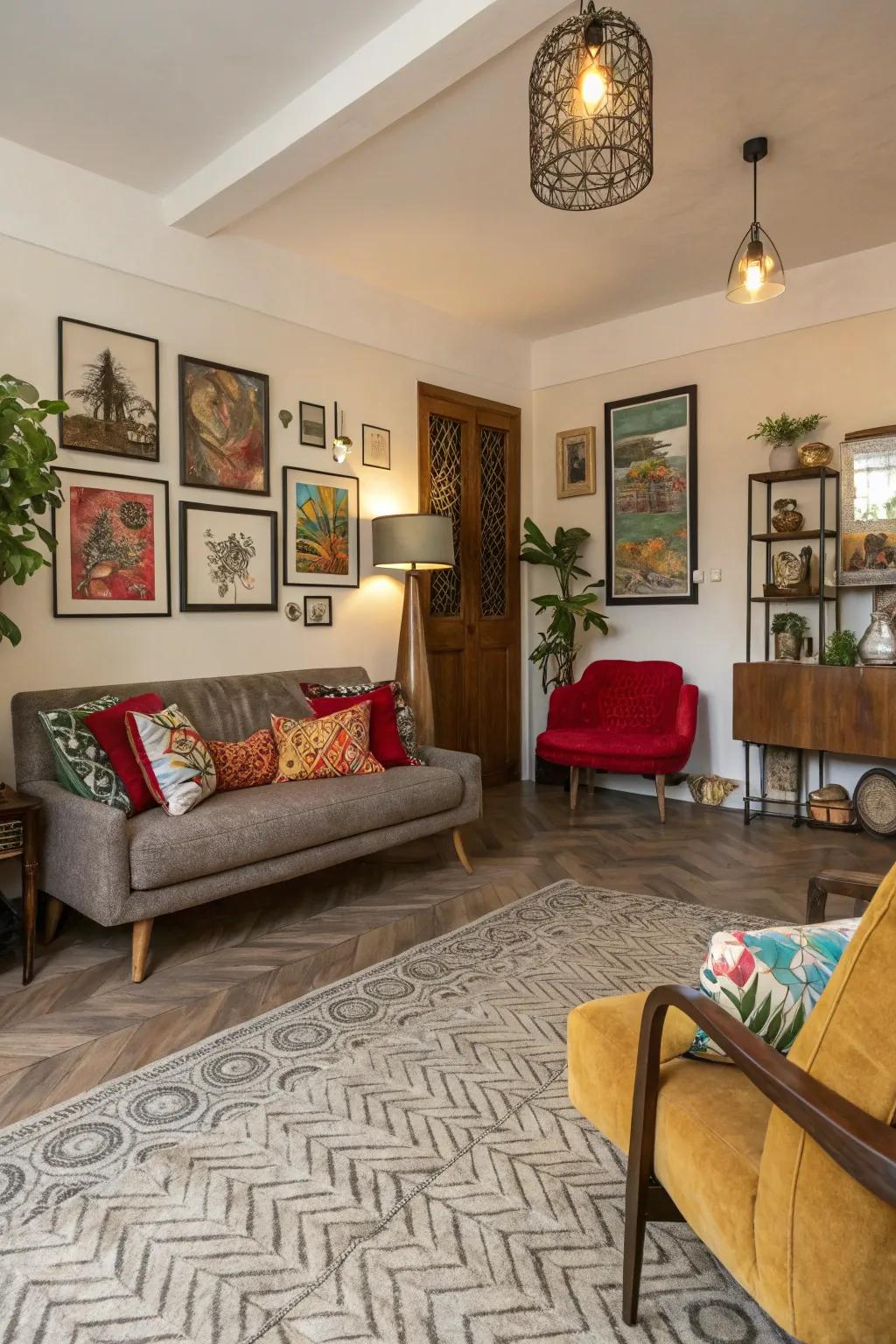 Textured vinyl flooring enriches your living space with warmth and character.